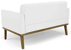 Sofá Namoradeira e 2 Poltronas Base Madeira Castanho Ana Sintético Bra