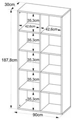 Estante Livreiro Clean com 8 Prateleiras Branco - Artany
