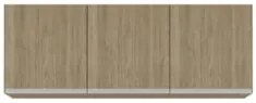 Armário de Cozinha Aéreo 150cm Com 3 Portas Argélia Castanho - Lumil