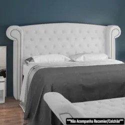 Cabeceira Cama Box Casal 140cm Provença Z37 Boucle Branco - Mpozenato