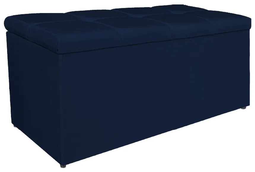 Calçadeira Estofada Manchester 90 cm Solteiro Suede Azul Marinho - ADJ Decor