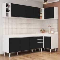 Armário de Cozinha Modulado de Canto Esquerdo 5 Peças CP52 Balcão sem