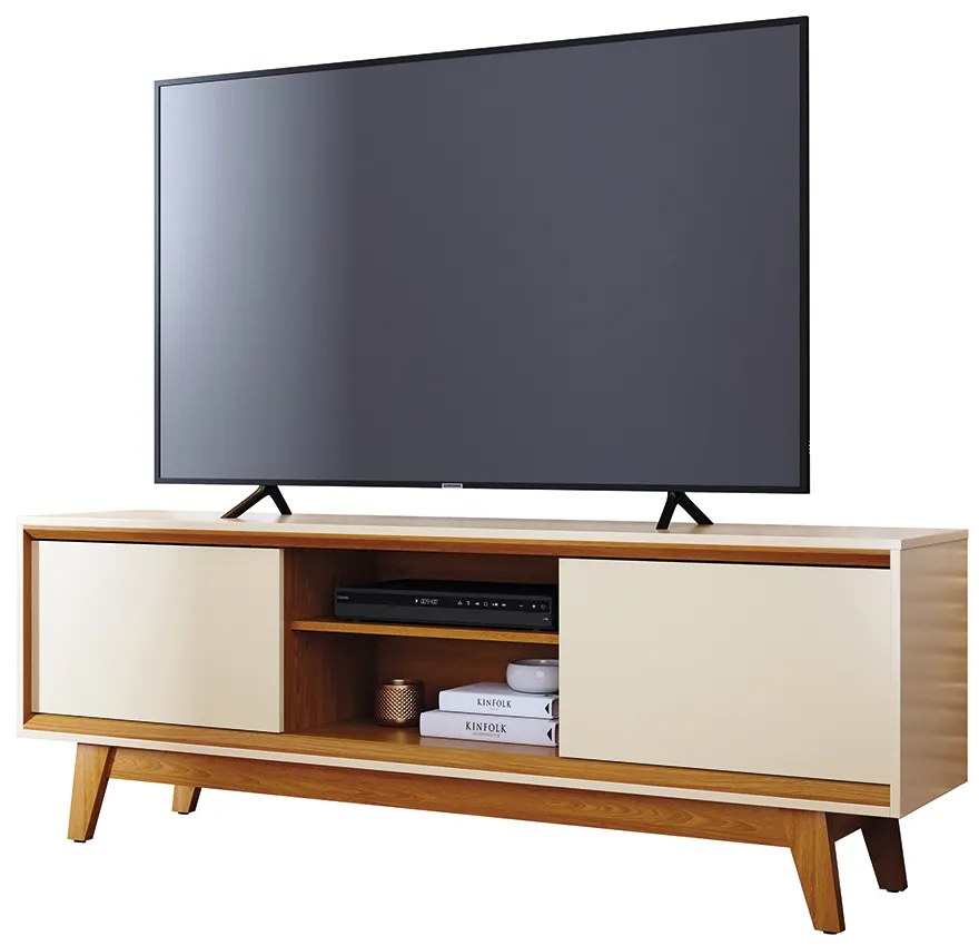 Rack TV 65 Pol 164cm Bancada para Sala Mylan M20 - D'Rossi - Cinamomo e Off White