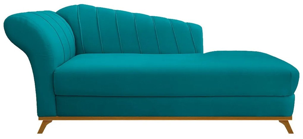 Recamier Vanessa 160cm Lado Direito Suede Azul Turquesa - ADJ Decor