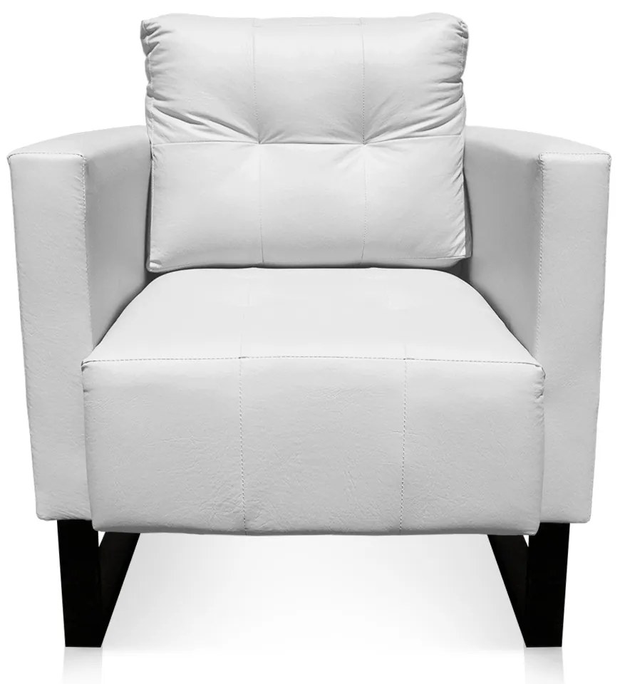 Poltrona Livia Corino Branco Base Industrial Preto - D'Rossi