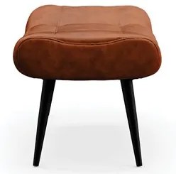 Puff Decorativo Para Sala de Estar Pés Palito Lord Sintético Nozes - I