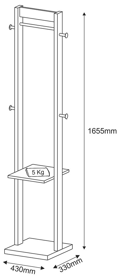 Cabideiro Grande para Quarto Sala de Estar AZ1019 MDP Amendoa/Branco G69 - Gran Belo