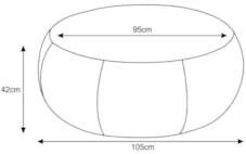 Puff Decorativo Golf 105cm Tressê C12 Sintético Branco - Domi