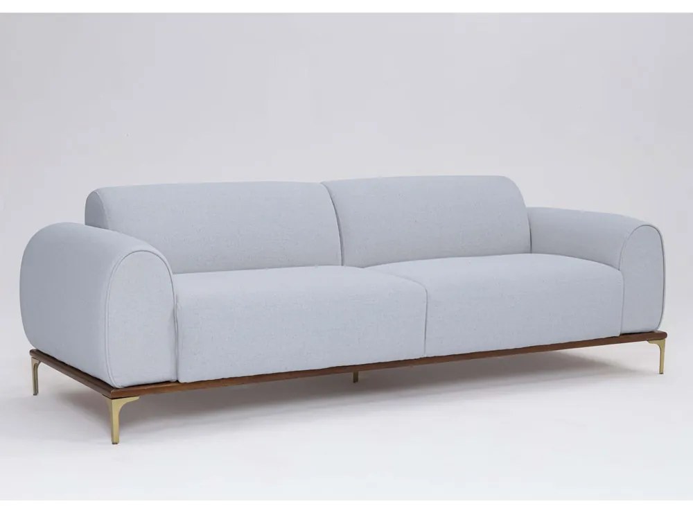 Sofá 3 Lugares Tóquio D07 230cm Lona Cinza Claro - D'Rossi