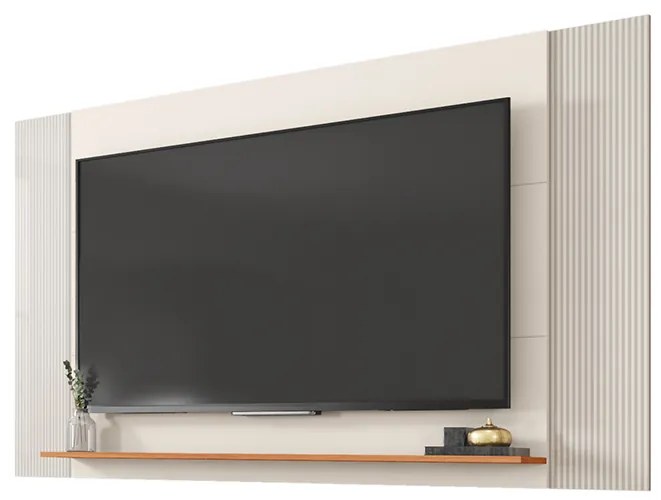 Painel TV até 65 Pol Extensível 136-150-180cm Suspenso Visari Off White/Freijó C01 - D'Rossi