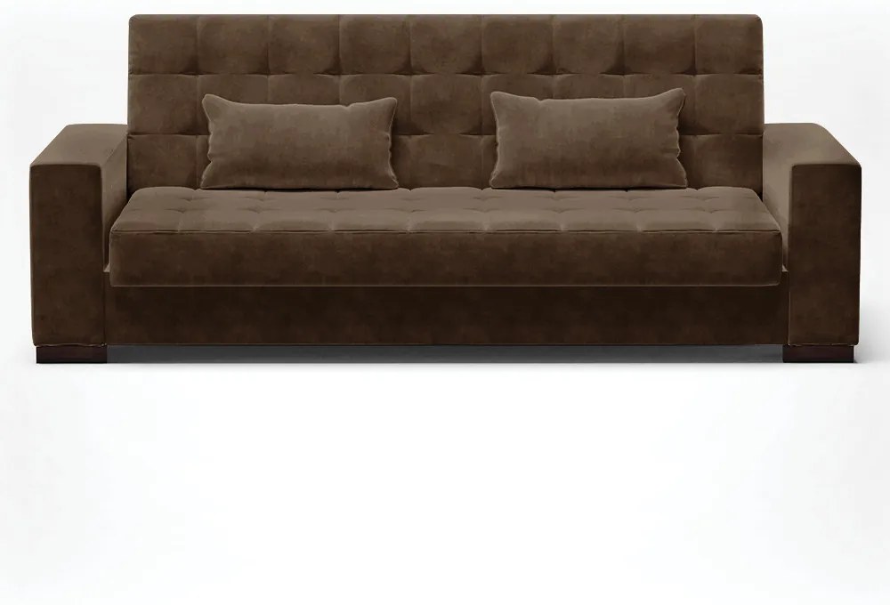 Sofá Cama Casal 3 Lugares 210cm Lisboa Suede  D03 - D'Rossi - Marrom