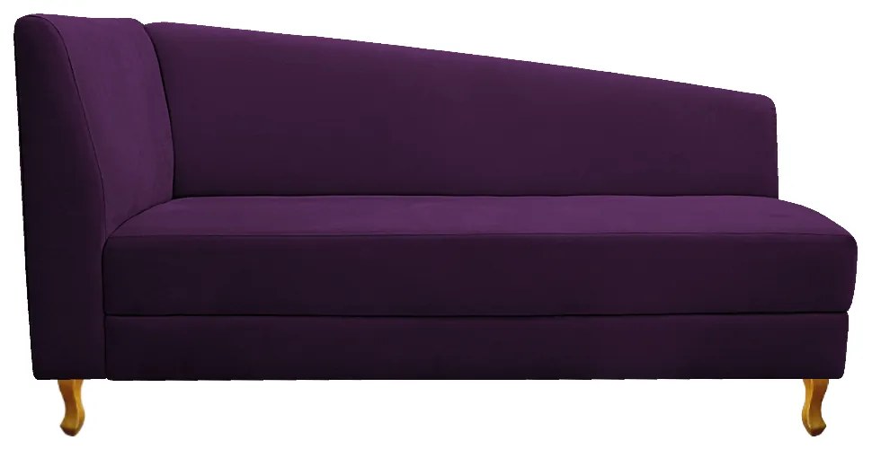 Recamier Valéria 185cm Lado Direito Suede Roxo - ADJ Decor