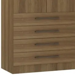Guarda Roupa Modulado 90cm 2 Portas 4 Gavetas Delphi Avelã L01 - Mpoze