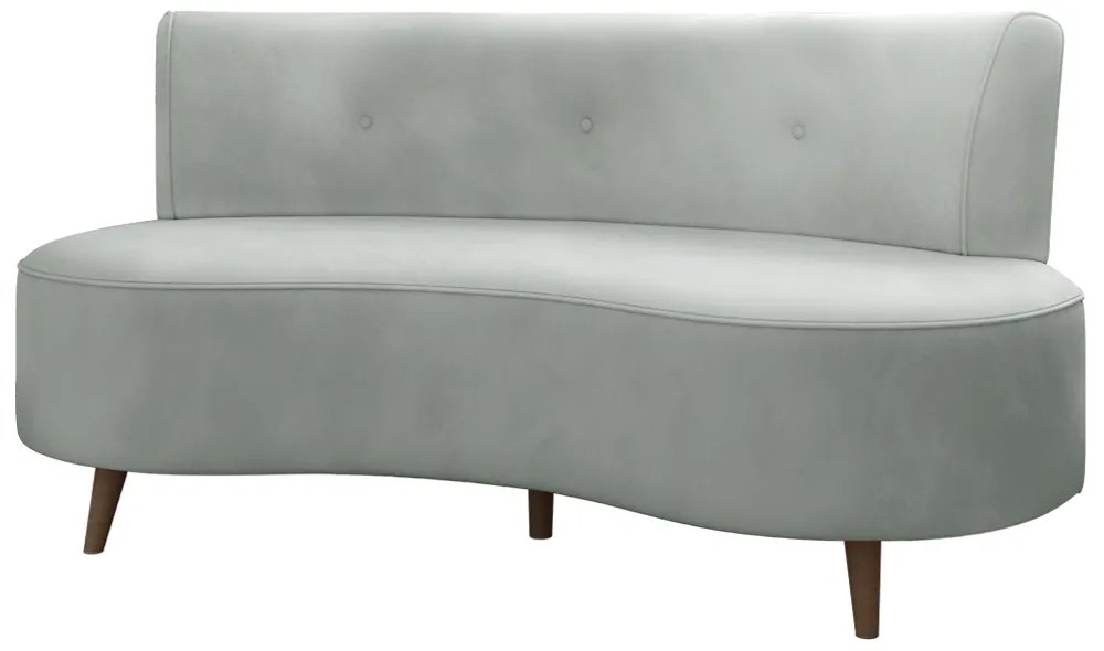 Sofá Living 2 Lugares 135cm Aang Pés Palito Veludo Cinza Claro G33 - Gran Belo