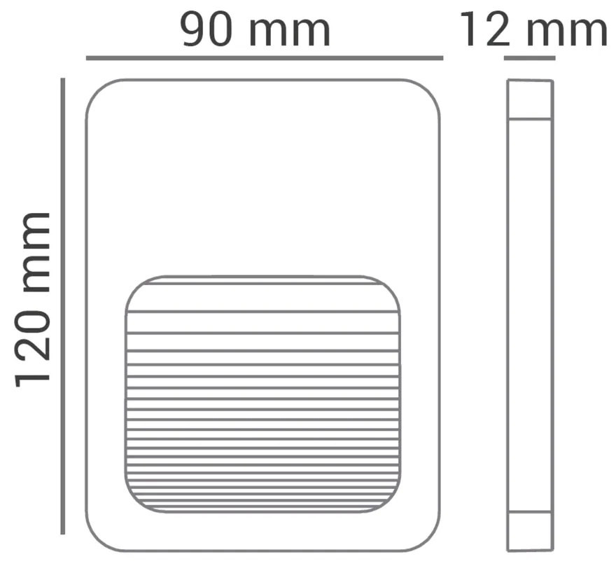 Balizador Fit Sobrepor 2W Led 3000K Ip65 Preto 09X12X1,2Cm | Opus Dn 3... (Branco)
