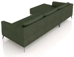 Sofá 5 Lugares 326cm Com Chaise Esquerdo Eko Couro Verde Z55 - Mpozena