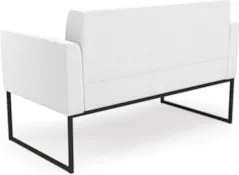 Sofá Namoradeira Base Industrial Preto Ana Bouclé Off - Ibiza