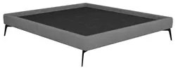 Cama Casal com Cabeceira 145cm Pés Metálicos Elisa S05 Veludo Cinza -