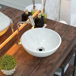Cuba Pia de Apoio para Banheiro Redonda Bowl 35 C08 Branco - Mpozenato