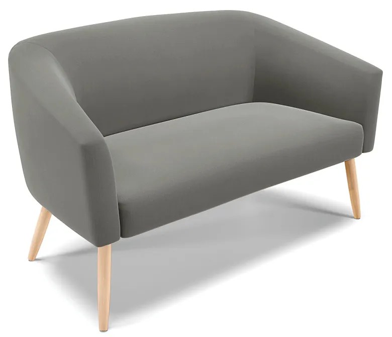 Namoradeira e 2 Poltronas Pé Palito Natural Stella Suede Grafite D03 - D'Rossi