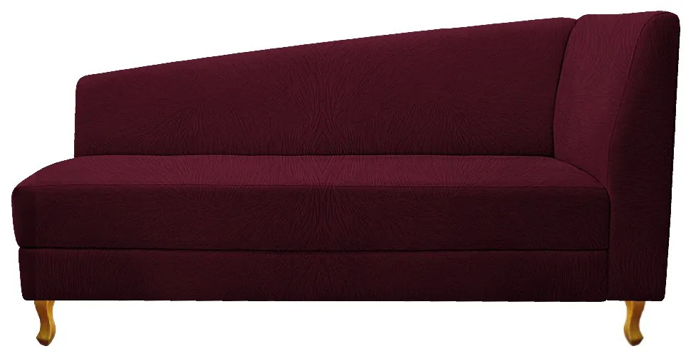 Recamier Valéria 160cm Lado Esquerdo Suede Bordô - ADJ Decor