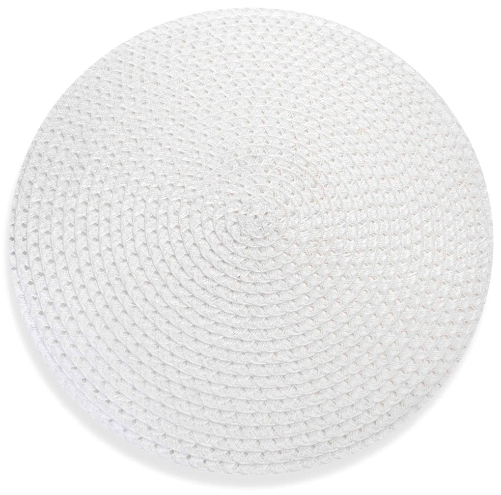 Jogo Americano Redondo de Plástico Branco 38 cm - D'Rossi