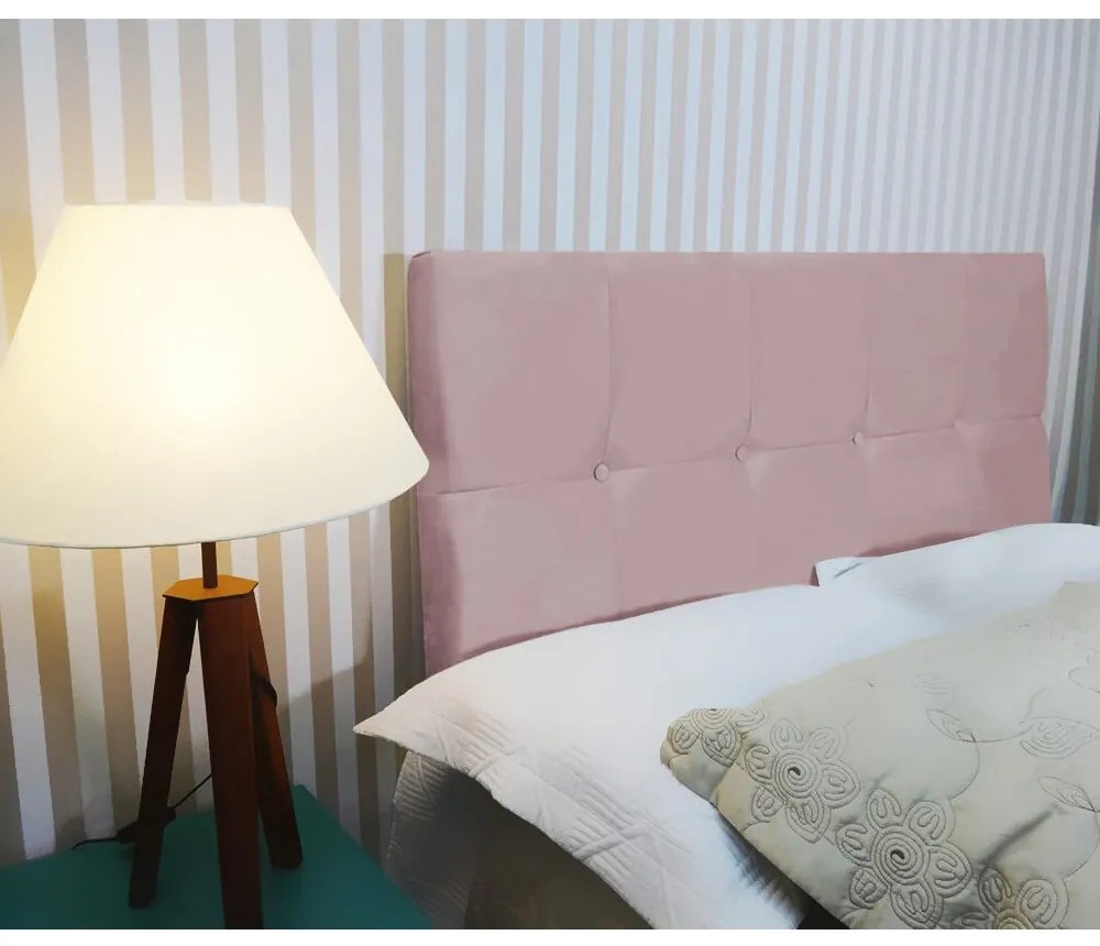 Cabeceira Painel Nina para Cama Box Casal 1,40 cm Estofada Suede Crepe