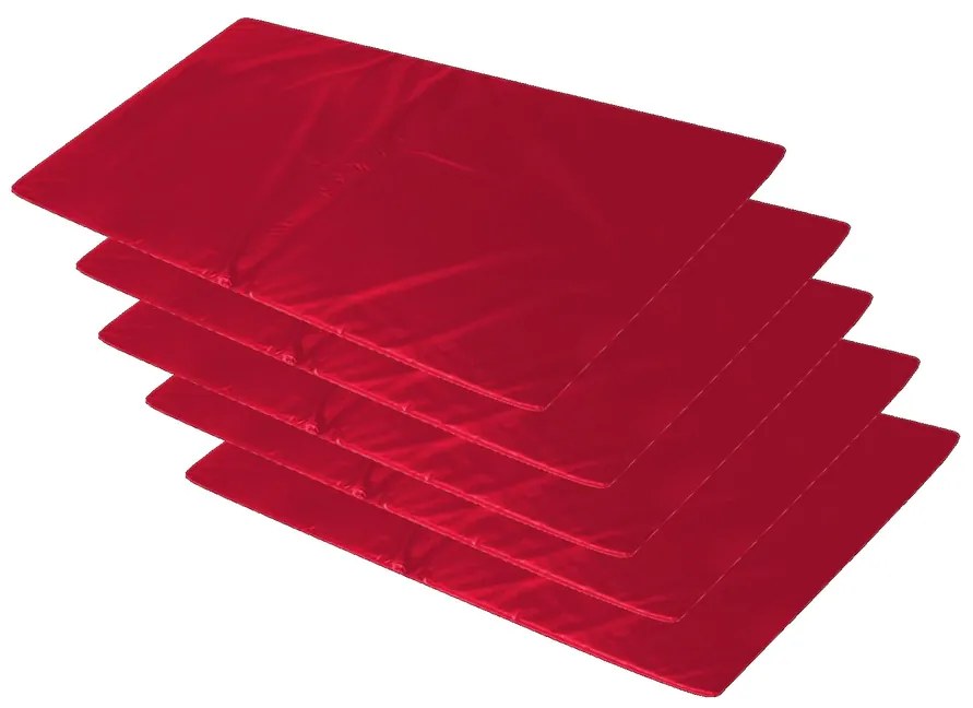 Kit 5 Colchonetes Ginástica, Academia - 100X50X3 Orthovida (Vinho)