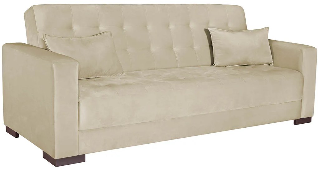 Sofá Cama 3 Lugares Jobim Linho - ADJ Decor