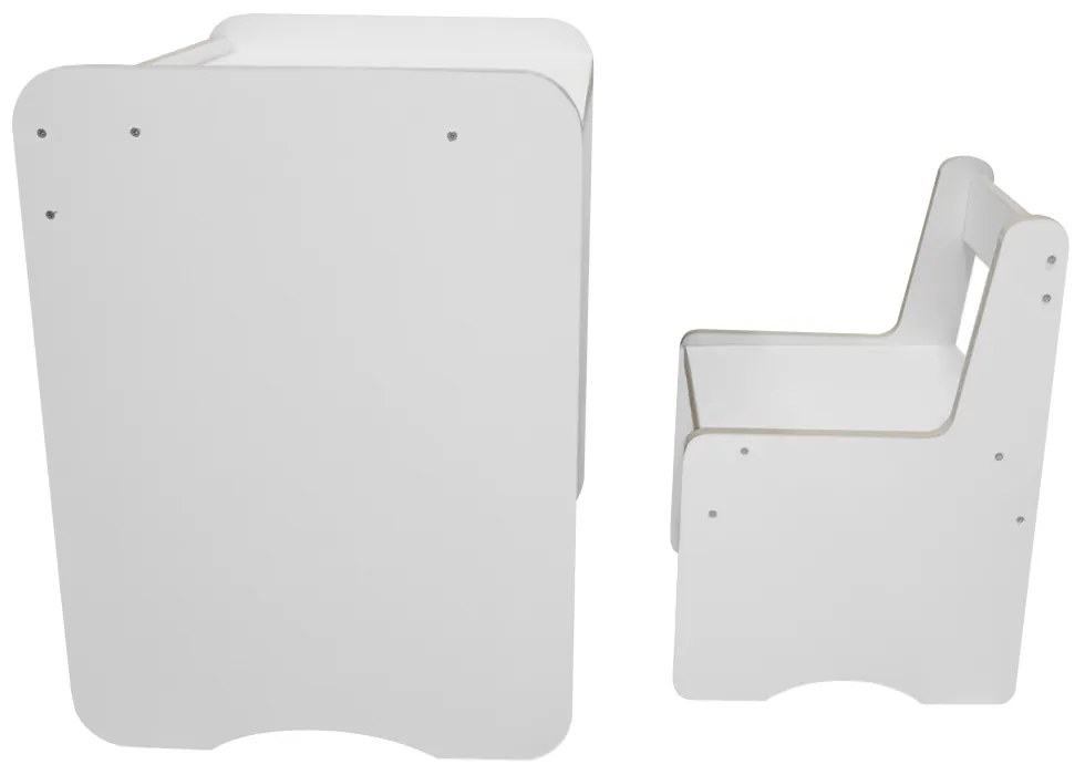 Conjunto Mesa Mesinha E Cadeira Infantil Dora de Madeira MDF Branco