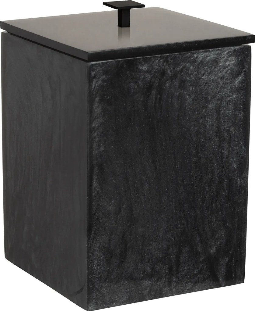 Lixeira de Piso Resina Chumbo Black Matte