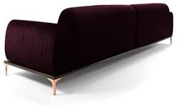 Sofá 350cm 6 Lugares com Chaise Esquerdo Pés Gold Molino C-292 Veludo