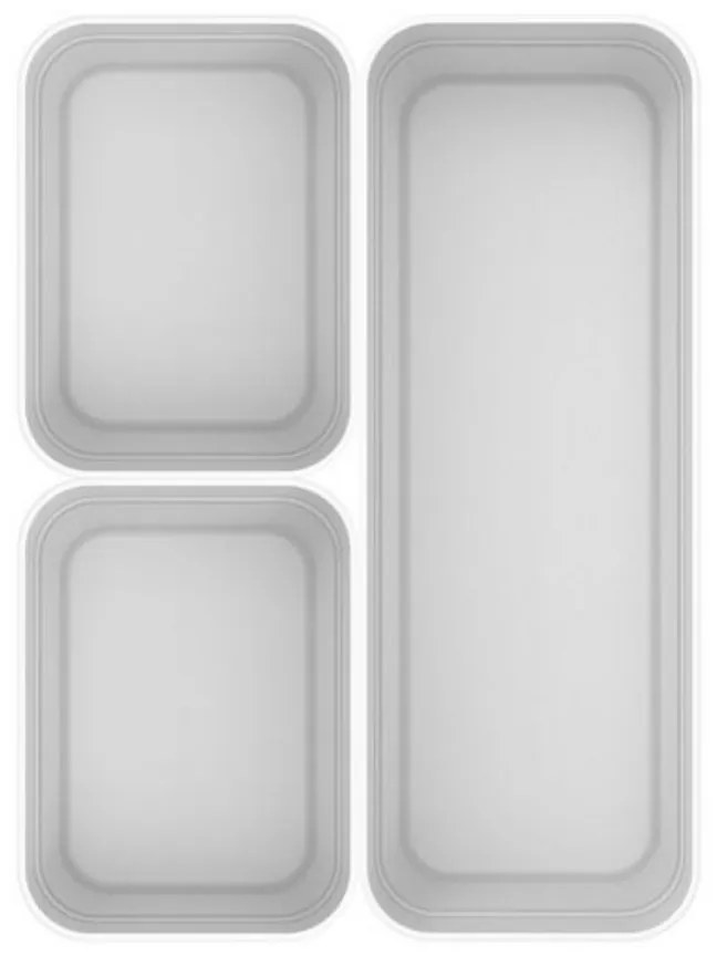 Kit 3 Organizadores de Gaveta Logic - Branco