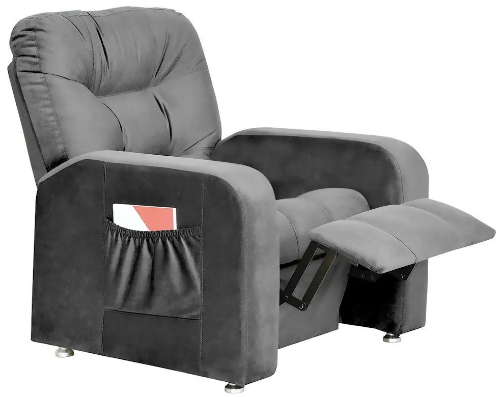 Poltrona do Papai Azera Mx7 Reclinável Suede Cinza - Matrix - Cinza