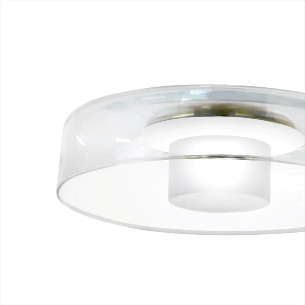 Arandela Bol Ø25,5X09Cm Vidro E Metal Alumínio 01Xled 5,5W 2700K - Old... (COBRE FOSCO, CRISTAL (Transparente))