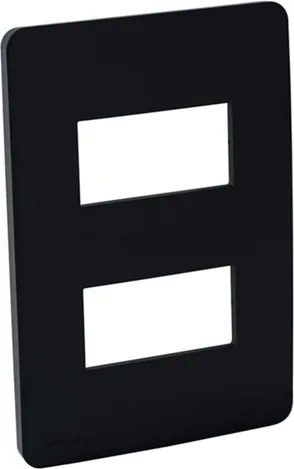 Placa 4X2 Termoplastico Black 2 Modulos Orion