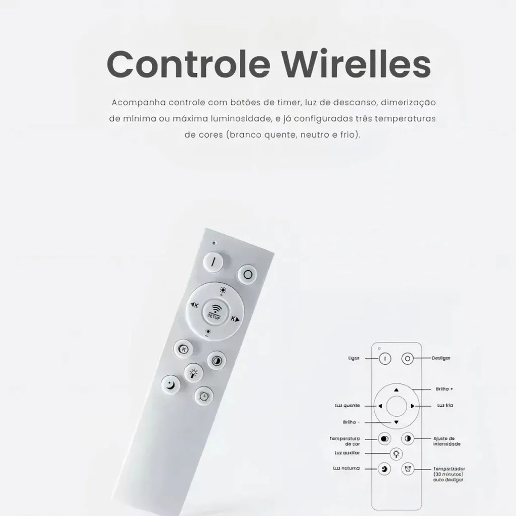 Plafon Hoop 72W Multicolor Branco Bivolt 38X38 | Opus Hm 82901 (Dourado)