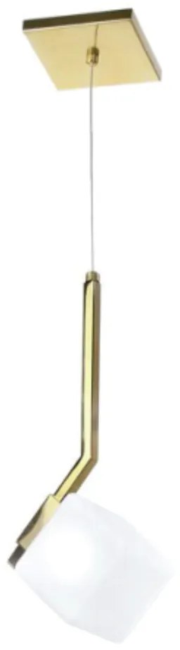 Pendente Golf Vidro Quadrado 09X36X17Cm Metal E Cubo 01Xg9 | Old Artis... (GRAFITE / COBRE FOSCO, FOSCO (BRANCO))