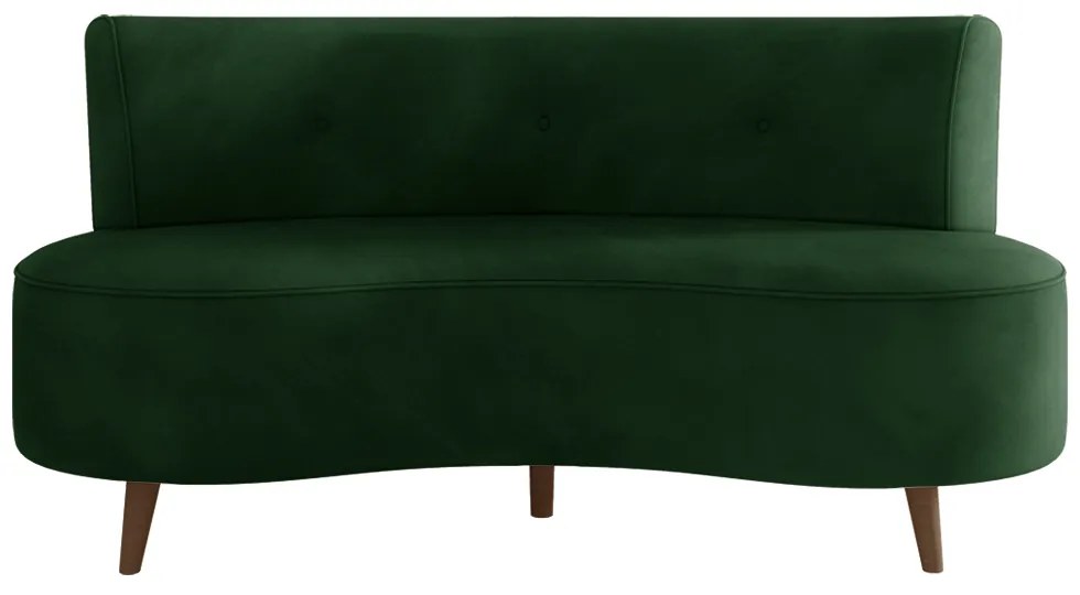 Sofá Living 2 Lugares 160cm Aang Pés Palito Veludo Verde G33 - Gran Belo
