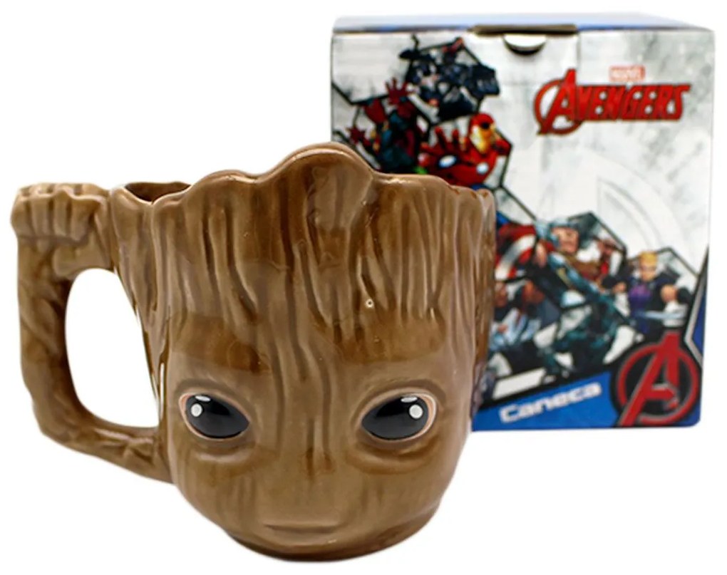Caneca Porcelana 3D Baby Groot - 350 ml