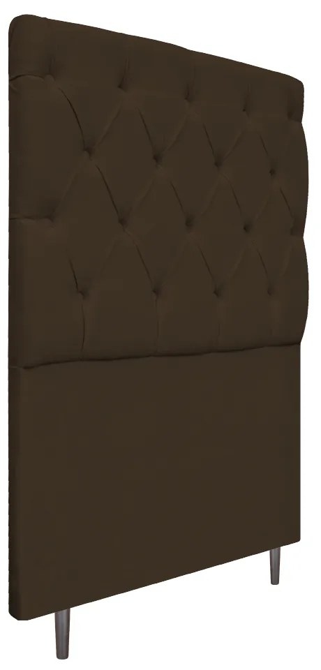 Cabeceira Estofada Liverpool 90 cm Solteiro Suede Marrom - ADJ Decor