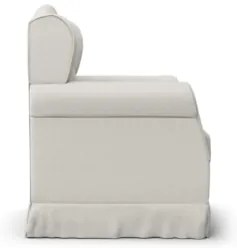 Poltrona de Amamentação Fixa com Puff Lucy Z39 Linho Off White - Mpoze