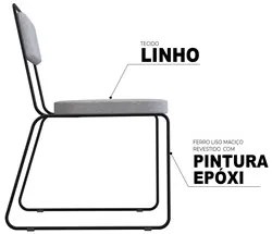 Cadeira Estofada Elis F02 Linho 762 Cinza - Mpozenato