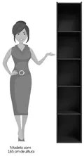 Estante Livreiro com Prateleiras Janaína Preto - AJL Móveis