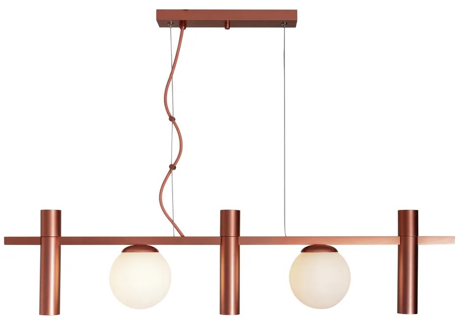 Pendente Miscela 12X20X85Cm Tubo E Globo Ø12Cm 3Xmr11 / 2Xg9 - Usina 1... (PT / OX-P - Preto Texturizado / Ônix Polido Brilho, Cristal (Transparente))