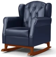 Kit 02 Poltronas Amamentação Base Madeira Balanço Lucy Z39 Sintético A