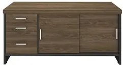 Conjunto Escritório 3 Peças Mesa Lado Direito Corp A06 Charuto/Preto -