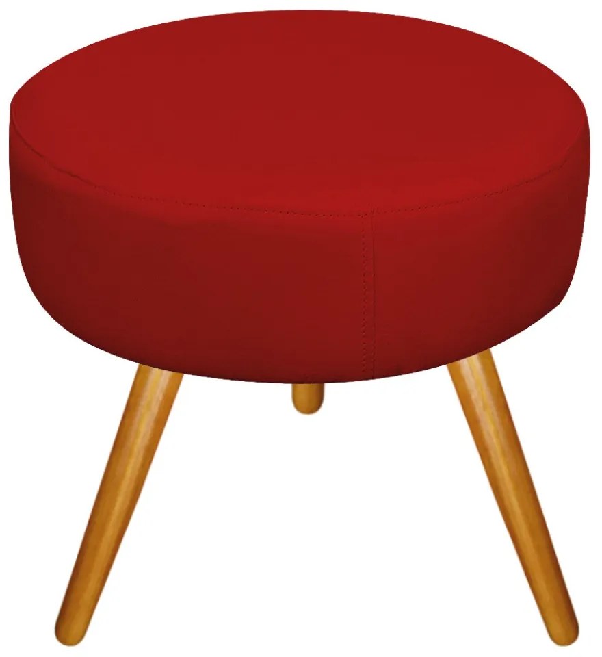 Kit 02 Puffs Sofia Palito Mel Suede Vermelho - ADJ Decor