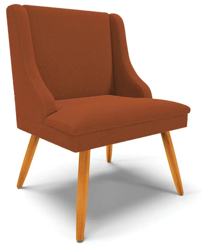 Cadeira Sala de Jantar Pé Palito Castanho Liz Bouclê D03 - D'Rossi - Terra