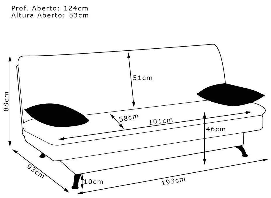 Sofá Cama Sala de Estar 193cm Belinda com Pés Alumínio Veludo Marrom G45 - Gran Belo